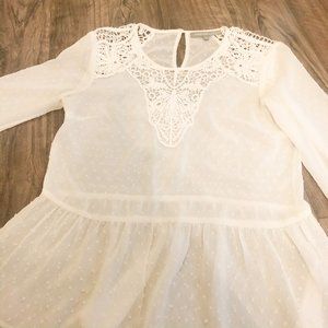 DANIEL RAINN White Sheer White Flowy Blouse Xsmall